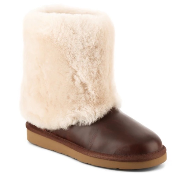 UGG Shoes - UGG Australia- Stylish leather/Shearling Fur Lined Fold Over Style Winter Boots